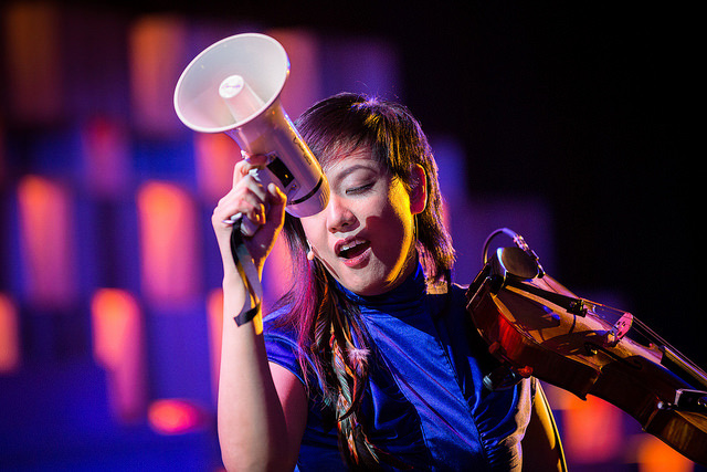 Bora Yoon performing at TED2014.